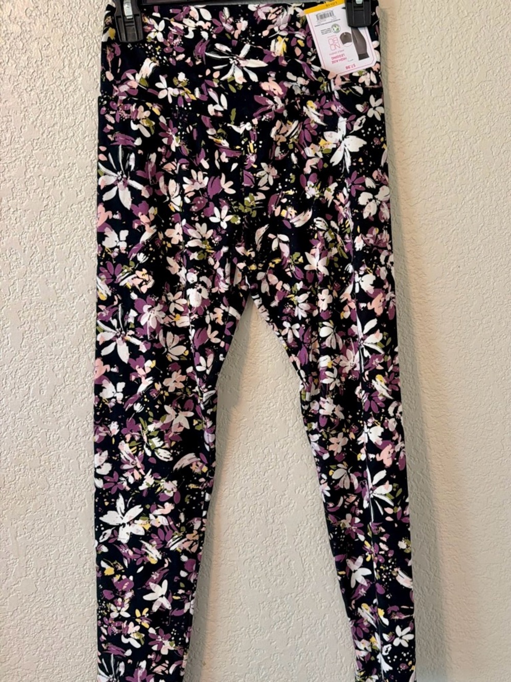 Floral Black & Pink Leggings